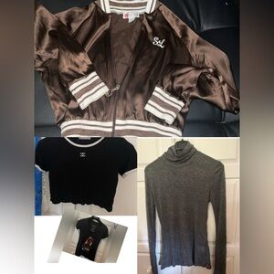 🦊4piecesin 1price 🥰Pure Silk dark brown summer crop top